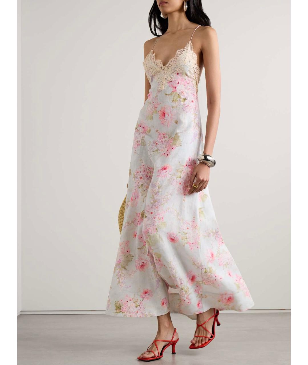 ZIMMERMANN Голубое льняное коктейльное платье, фото 4