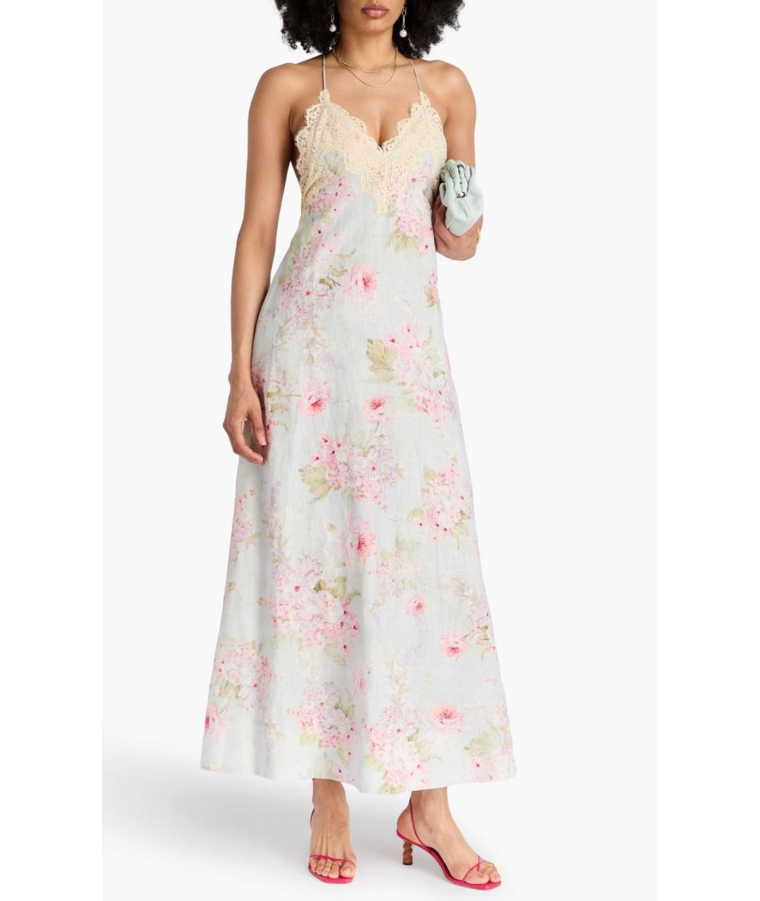 ZIMMERMANN Голубое льняное коктейльное платье, фото 2