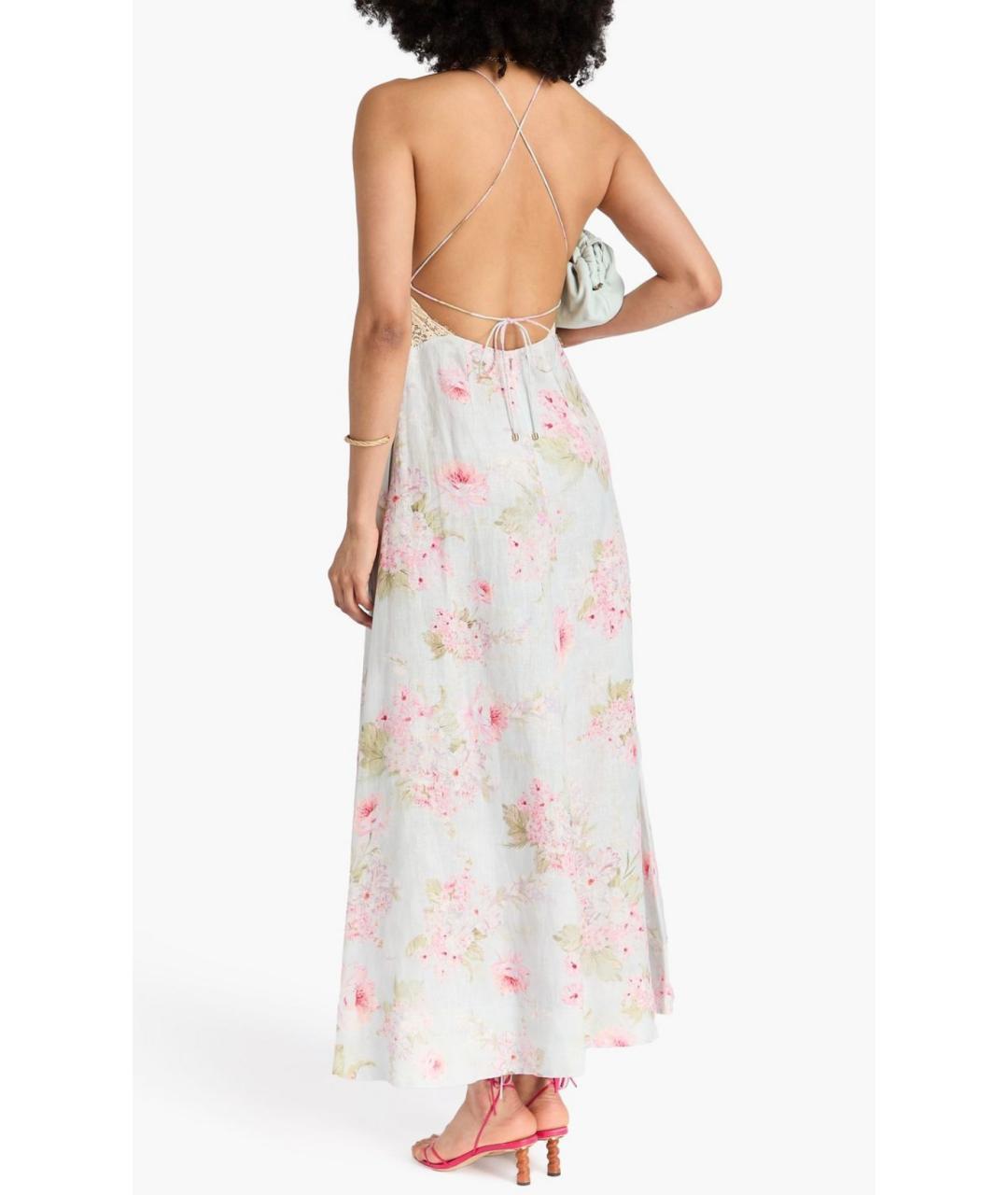 ZIMMERMANN Голубое льняное коктейльное платье, фото 3