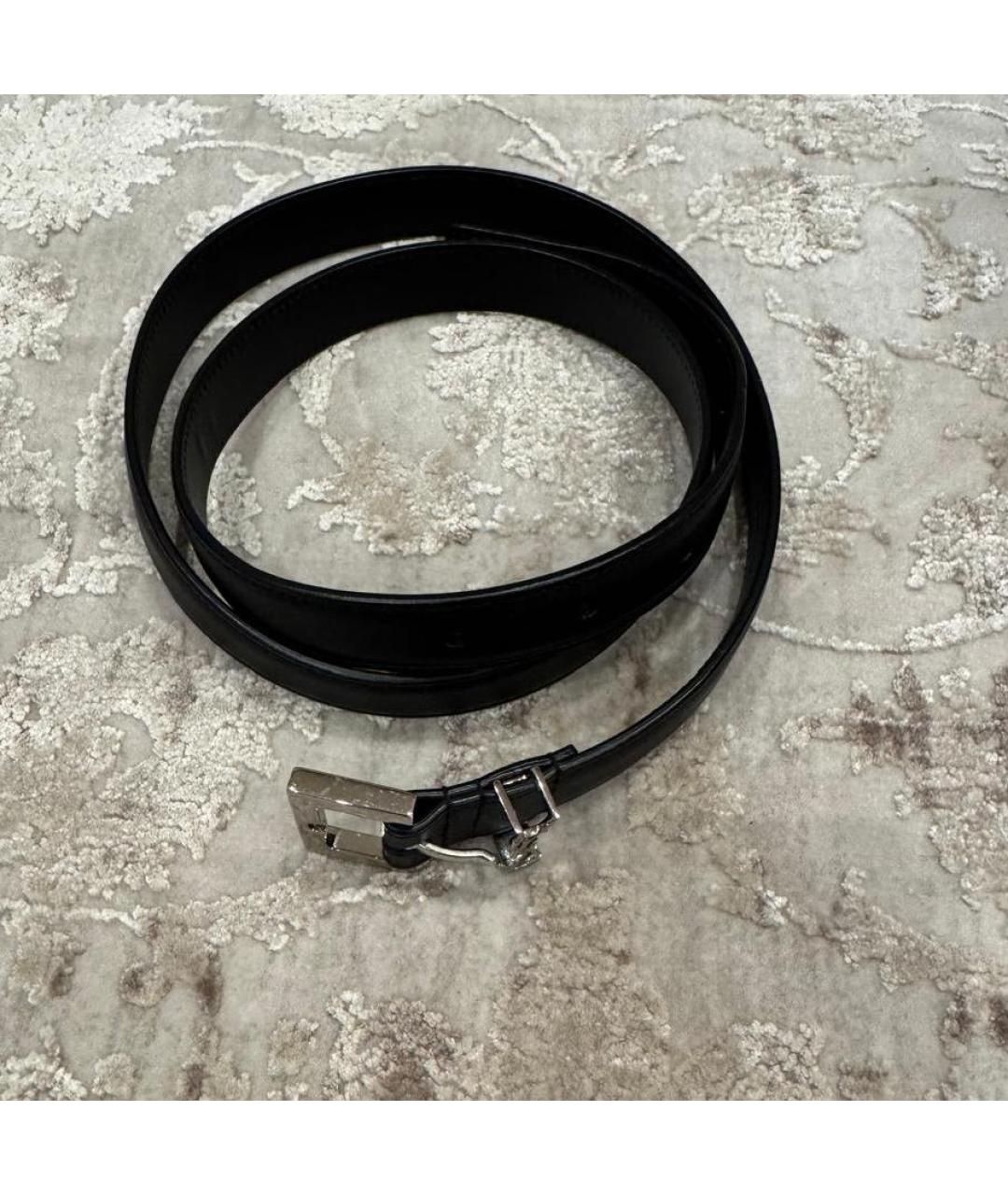 SAINT LAURENT Черный кожаный ремень, фото 3