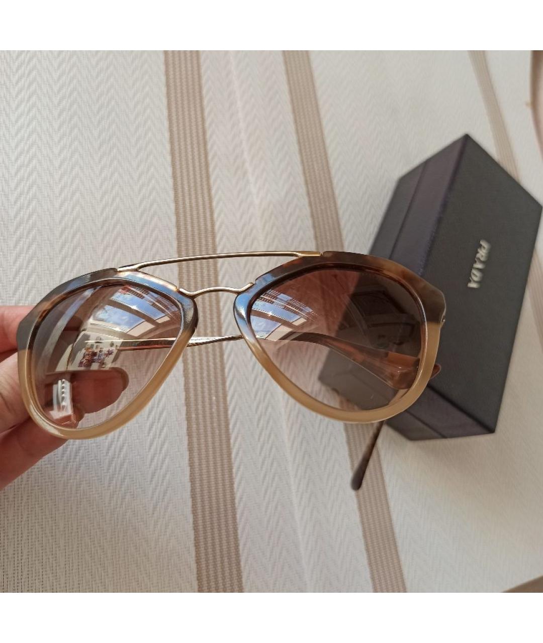 PRADA Коричневые пластиковые солнцезащитные очки, фото 7