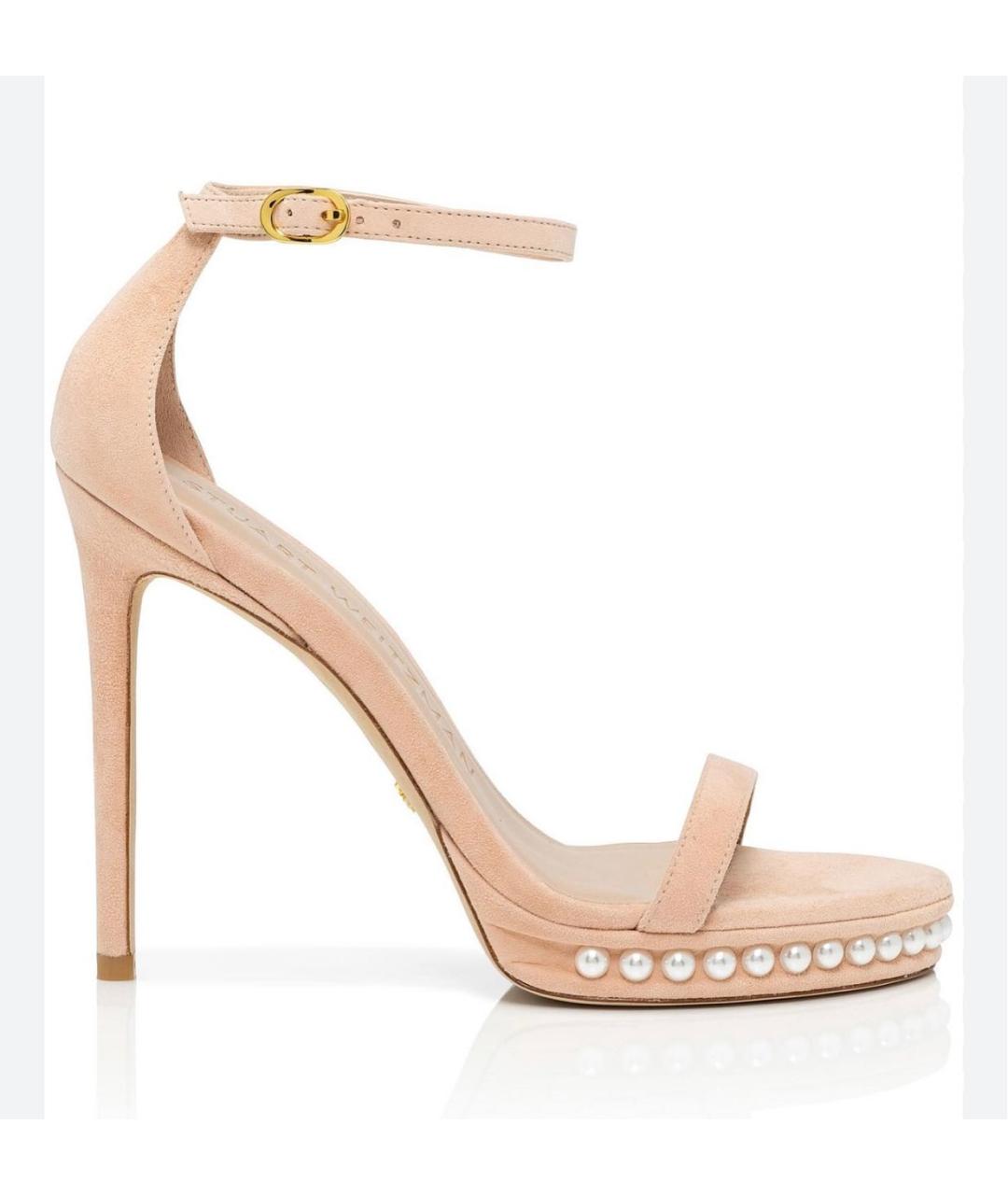 STUART WEITZMAN Бежевые замшевые босоножки, фото 7