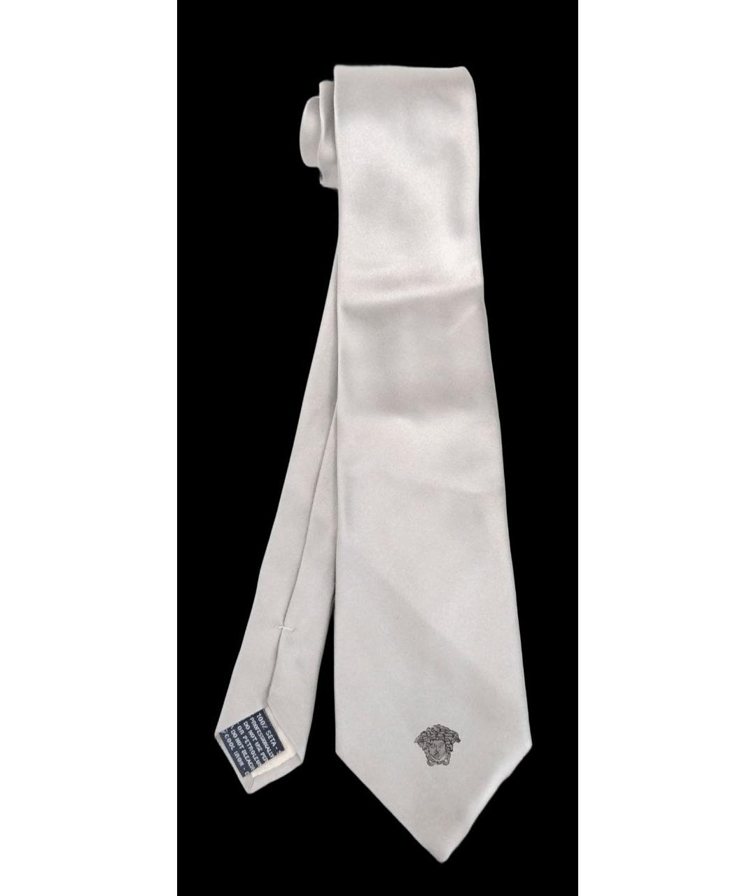 VERSACE Бежевый шелковый галстук, фото 7