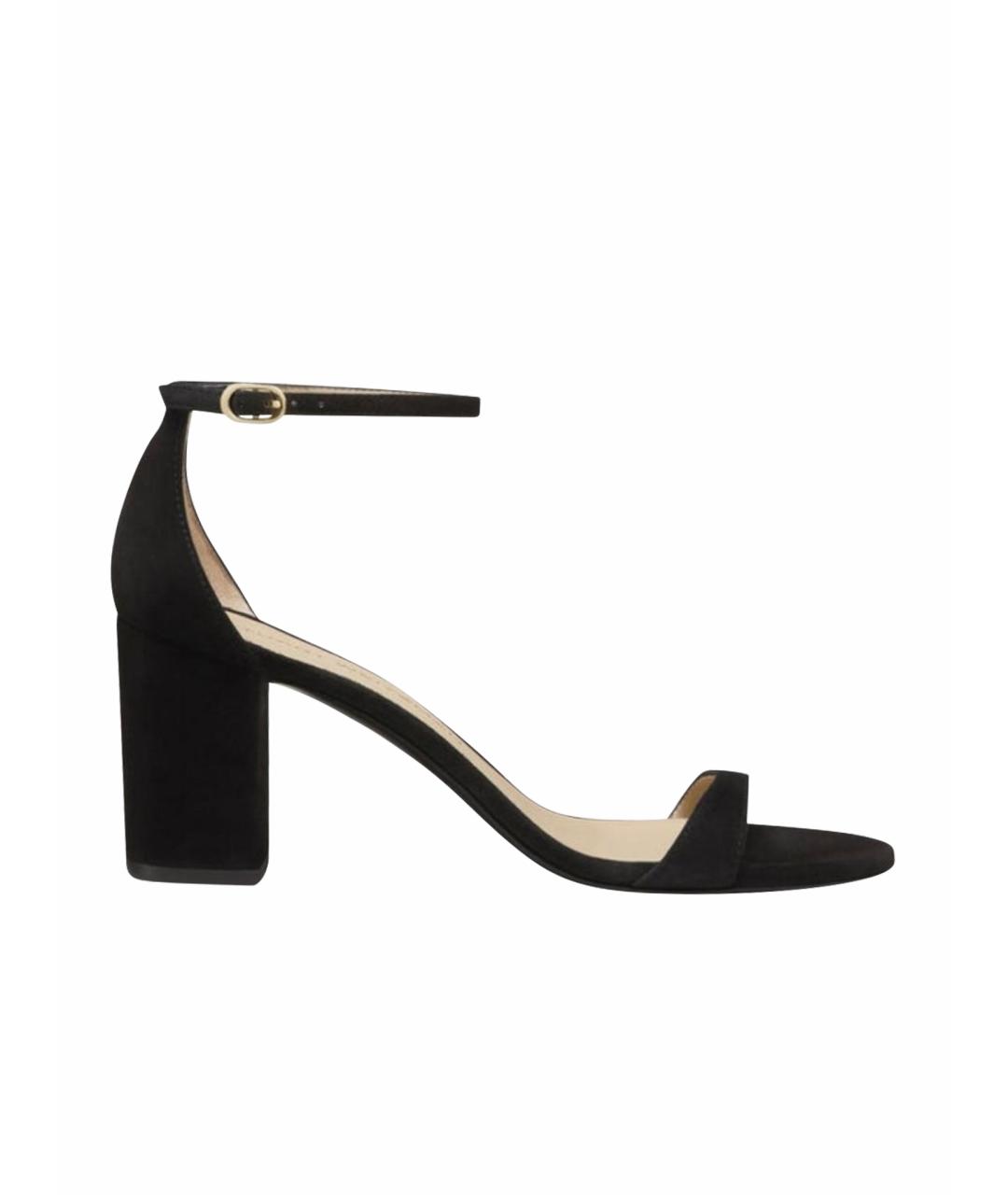 STUART WEITZMAN Черные замшевые босоножки, фото 1