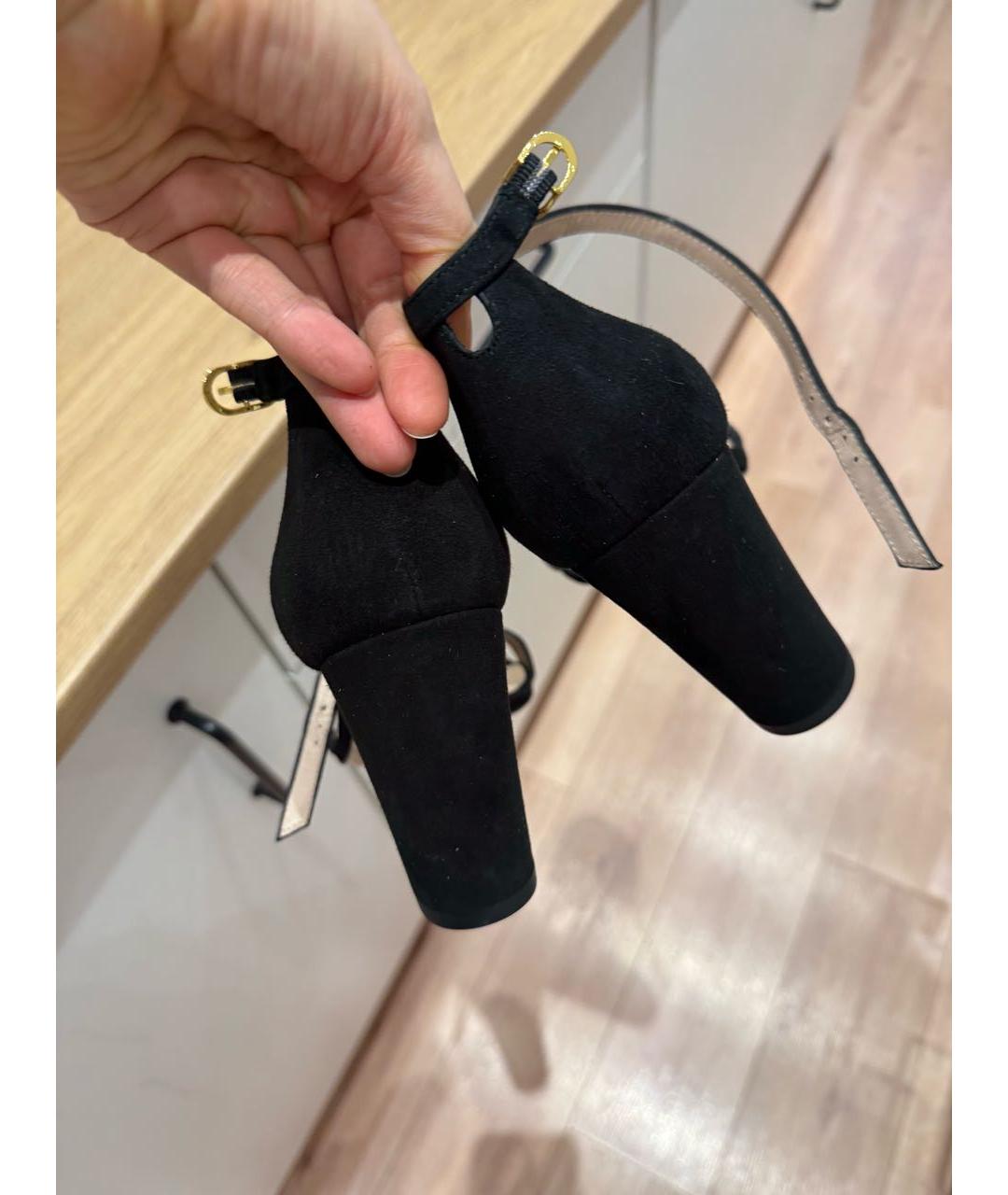 STUART WEITZMAN Черные замшевые босоножки, фото 5