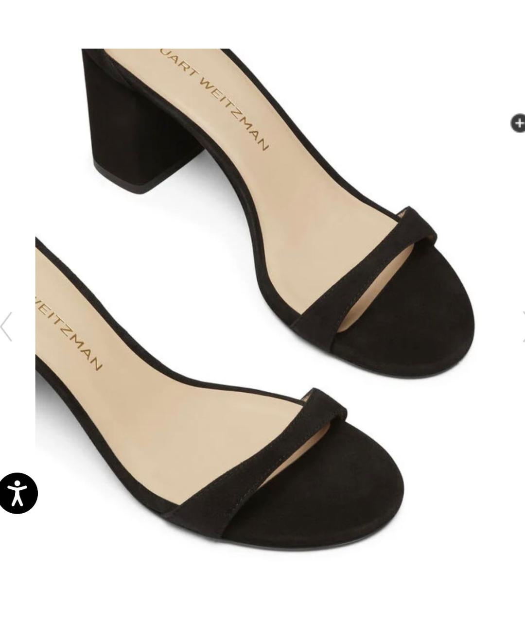 STUART WEITZMAN Черные замшевые босоножки, фото 3