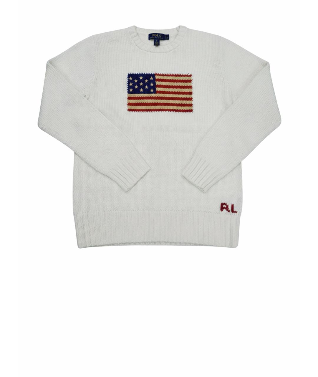 POLO RALPH LAUREN Белый хлопковый джемпер / свитер, фото 1