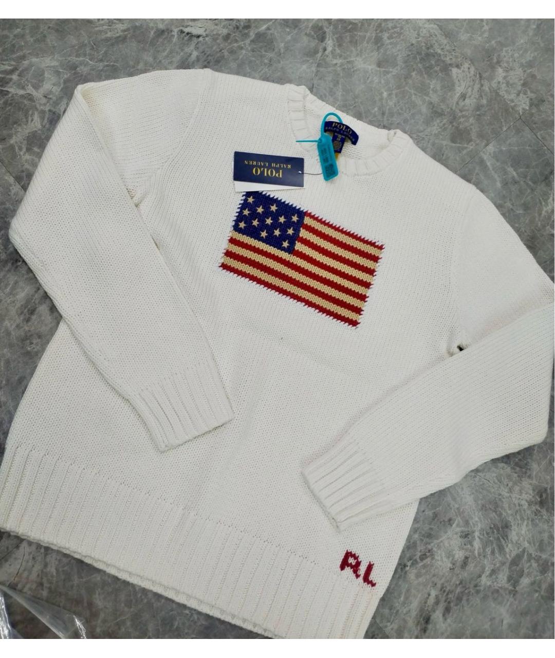 POLO RALPH LAUREN Белый хлопковый джемпер / свитер, фото 4