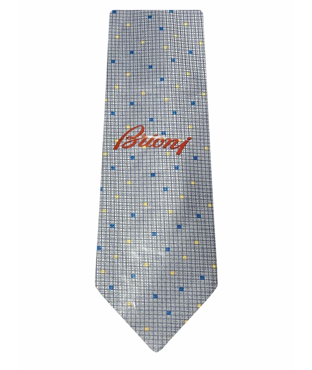 BRIONI Голубой шелковый галстук, фото 1