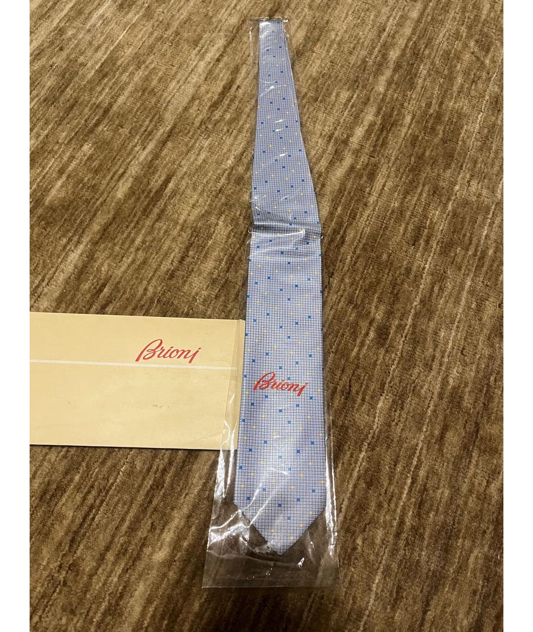 BRIONI Голубой шелковый галстук, фото 5