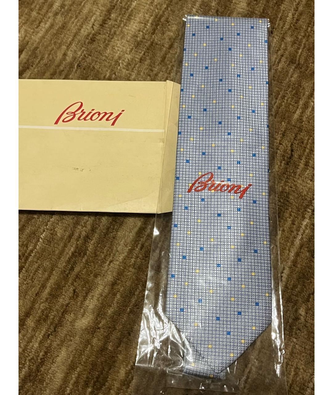 BRIONI Голубой шелковый галстук, фото 2