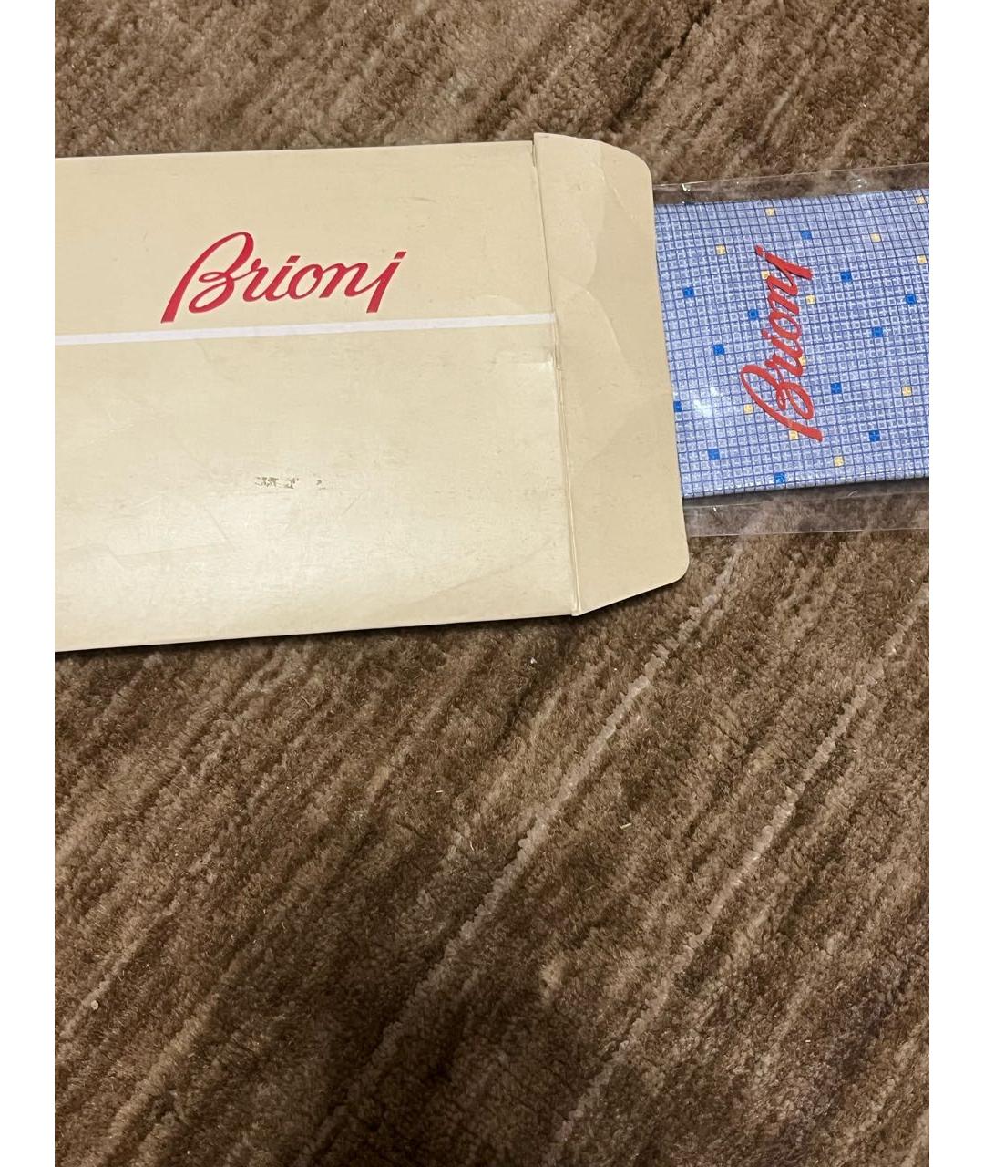 BRIONI Голубой шелковый галстук, фото 3