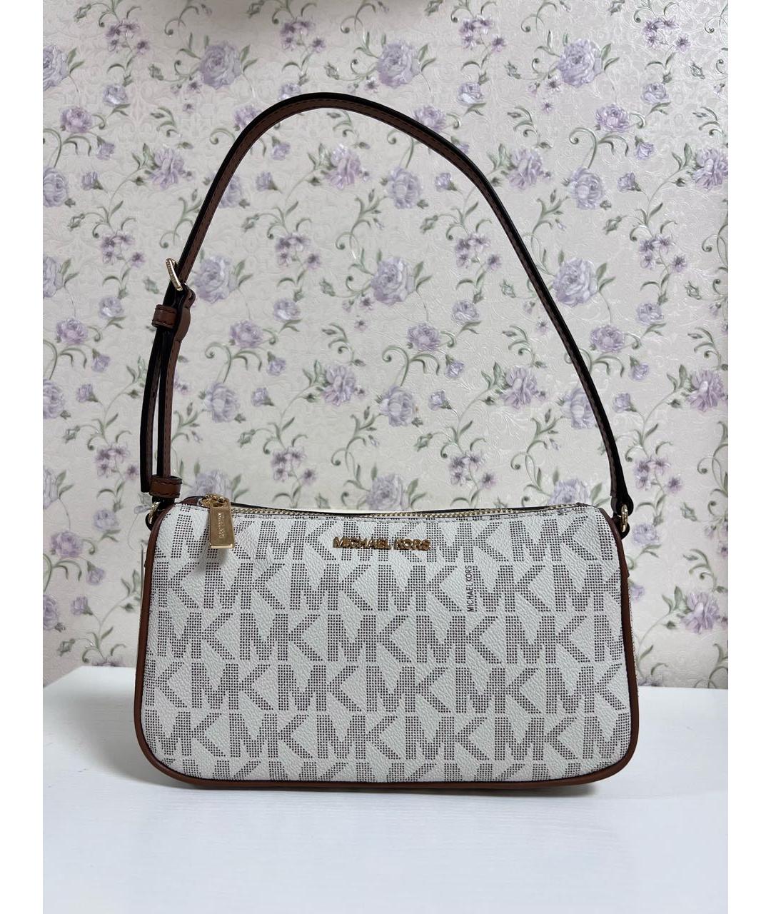 MICHAEL KORS Белая сумка через плечо из искусственной кожи, фото 5