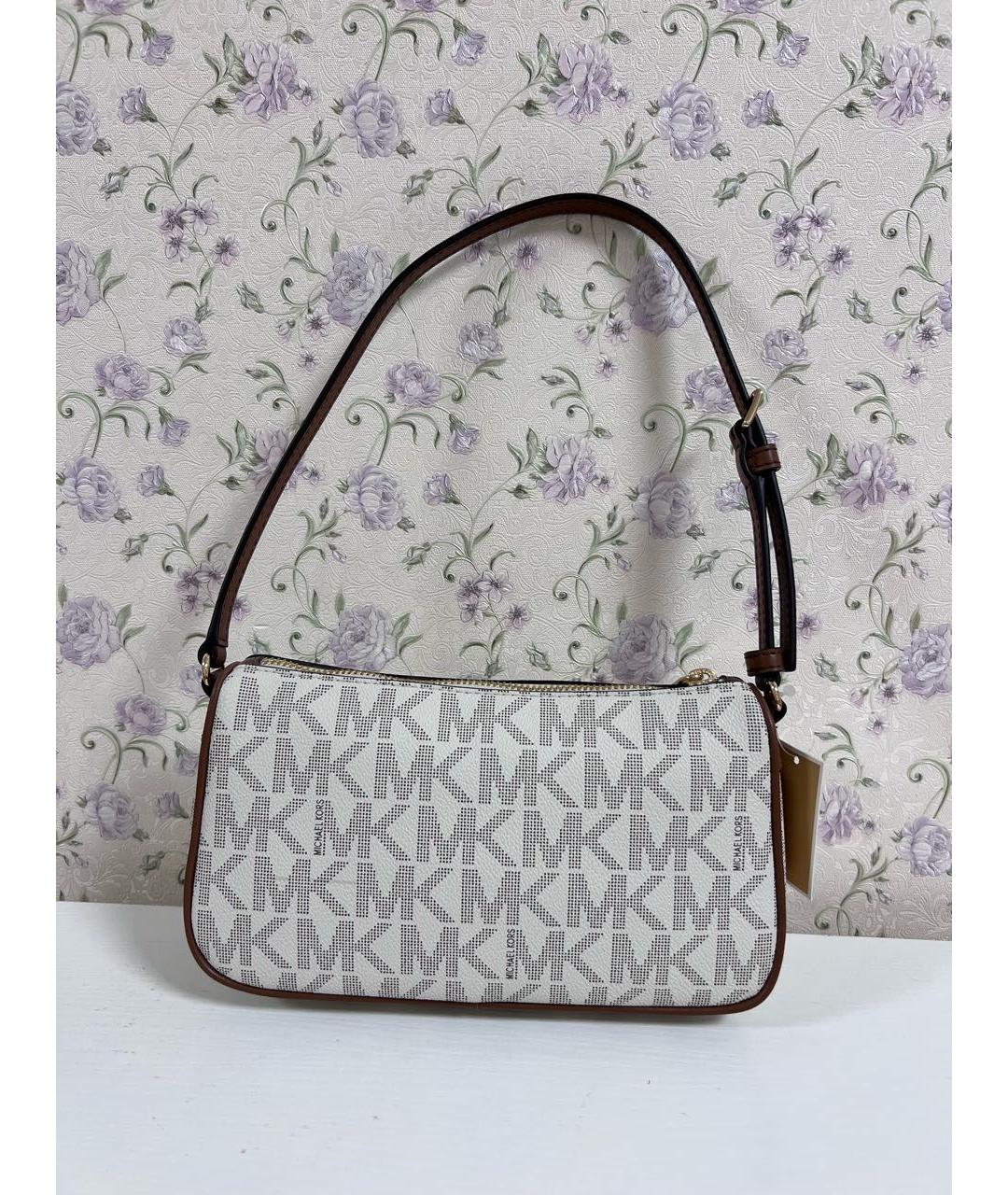 MICHAEL KORS Белая сумка через плечо из искусственной кожи, фото 3