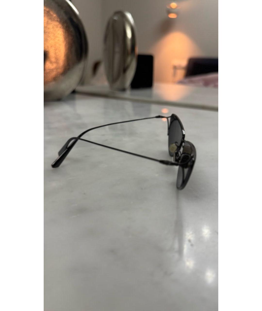 CHRISTIAN DIOR Черные металлические солнцезащитные очки, фото 2