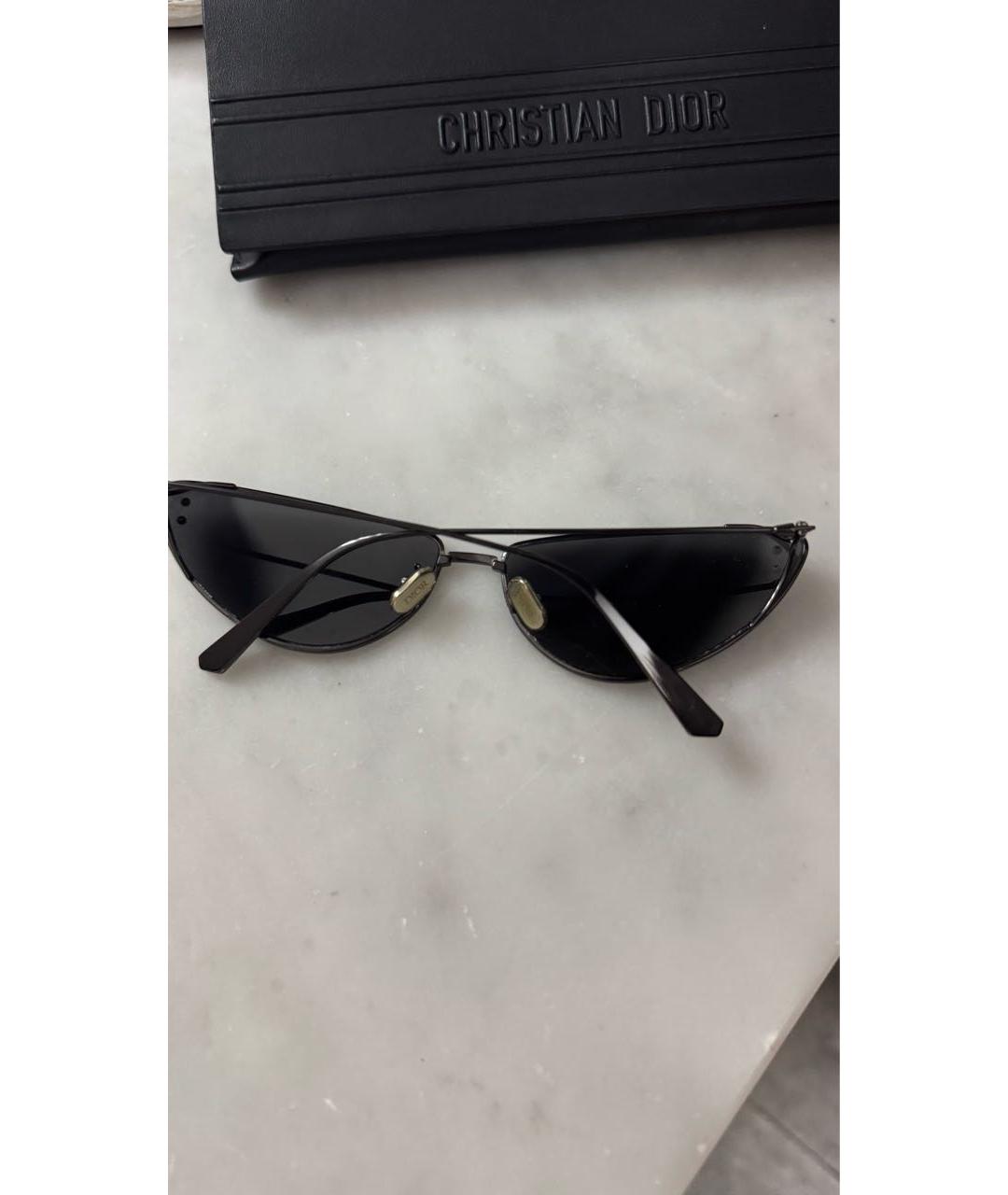 CHRISTIAN DIOR Черные металлические солнцезащитные очки, фото 6