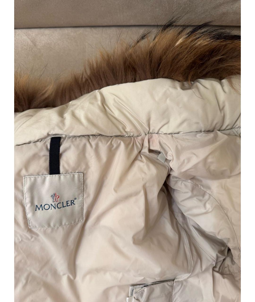 MONCLER Бежевый пуховик, фото 4