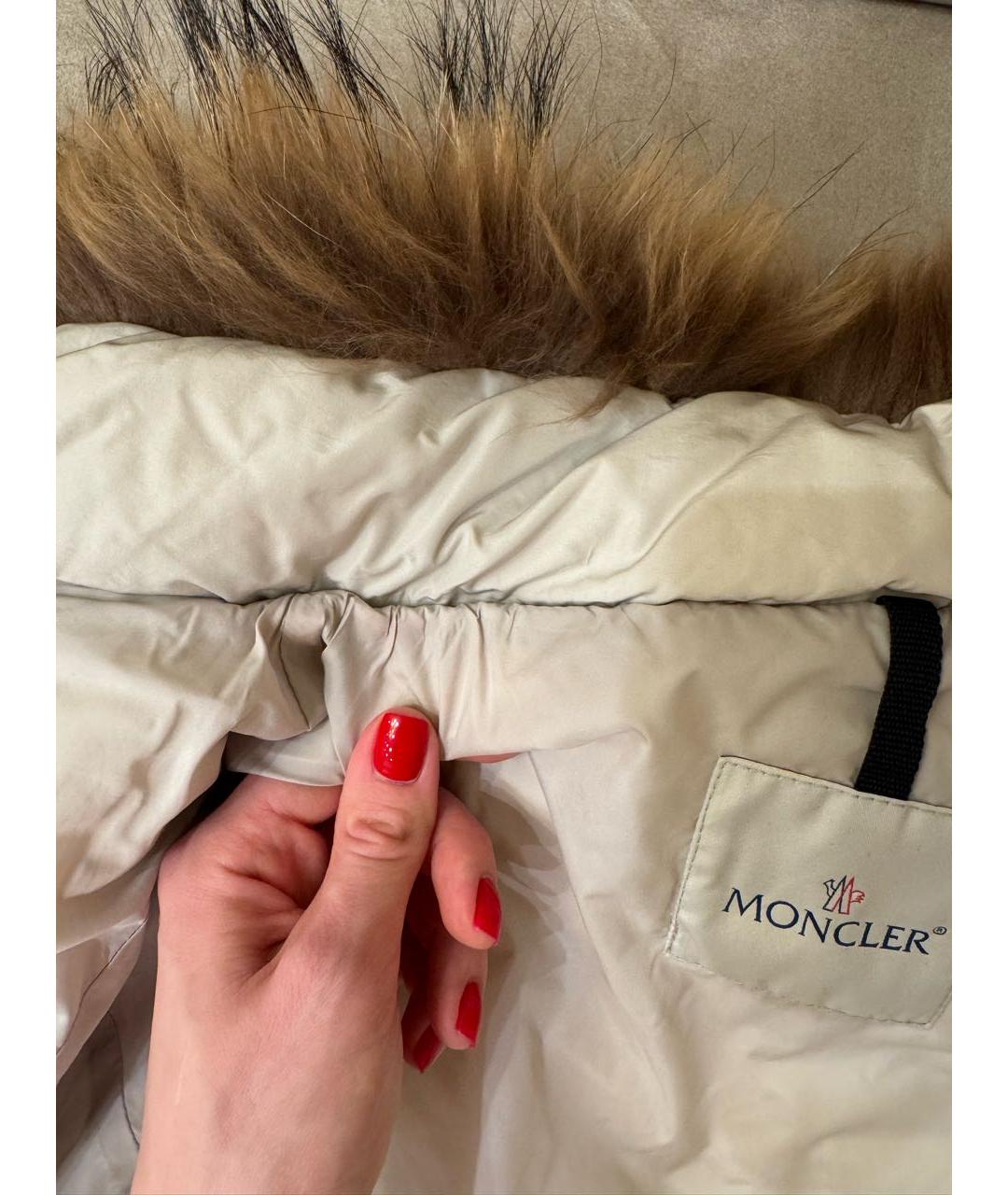 MONCLER Бежевый пуховик, фото 5