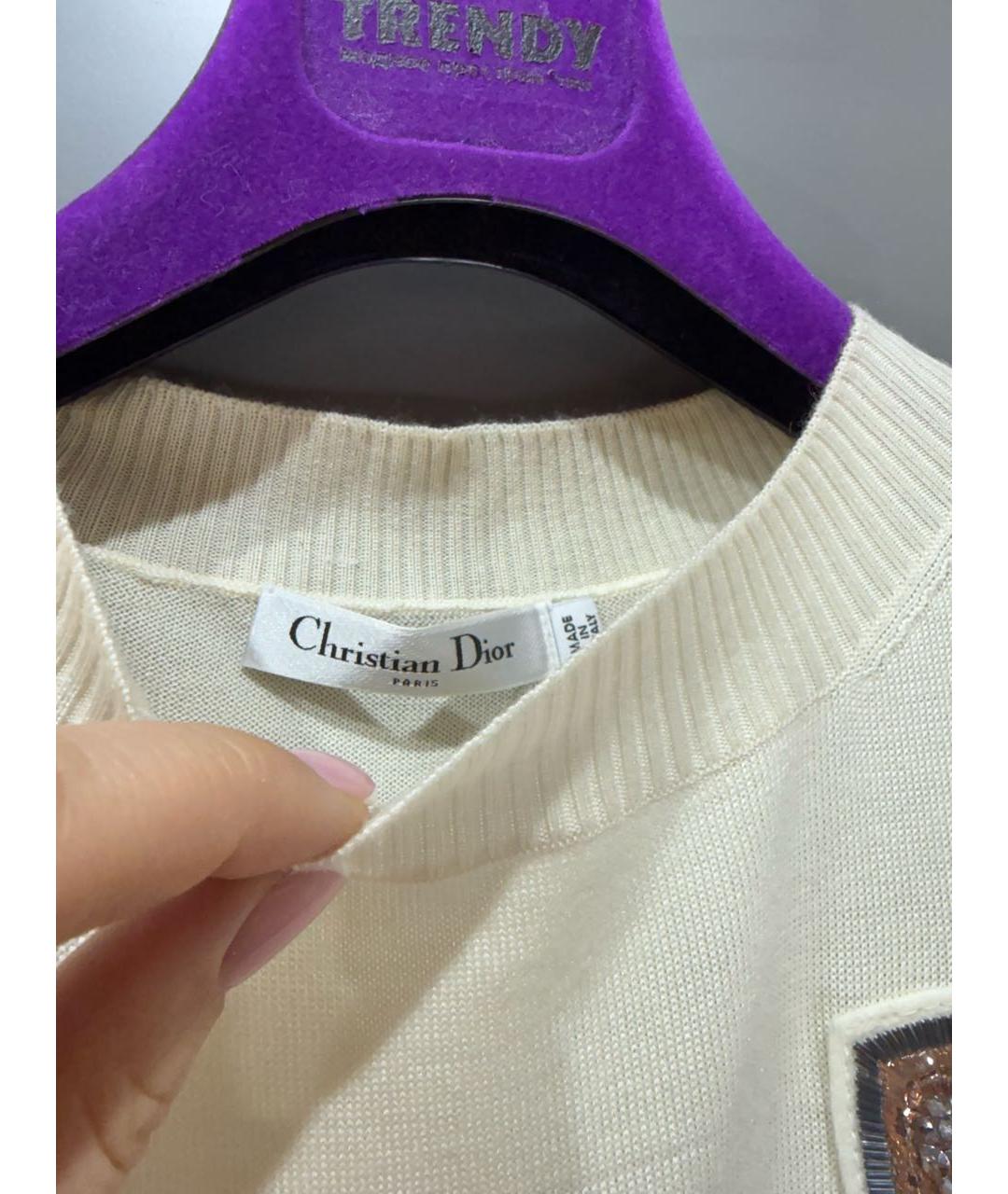 CHRISTIAN DIOR Белый кашемировый джемпер / свитер, фото 4