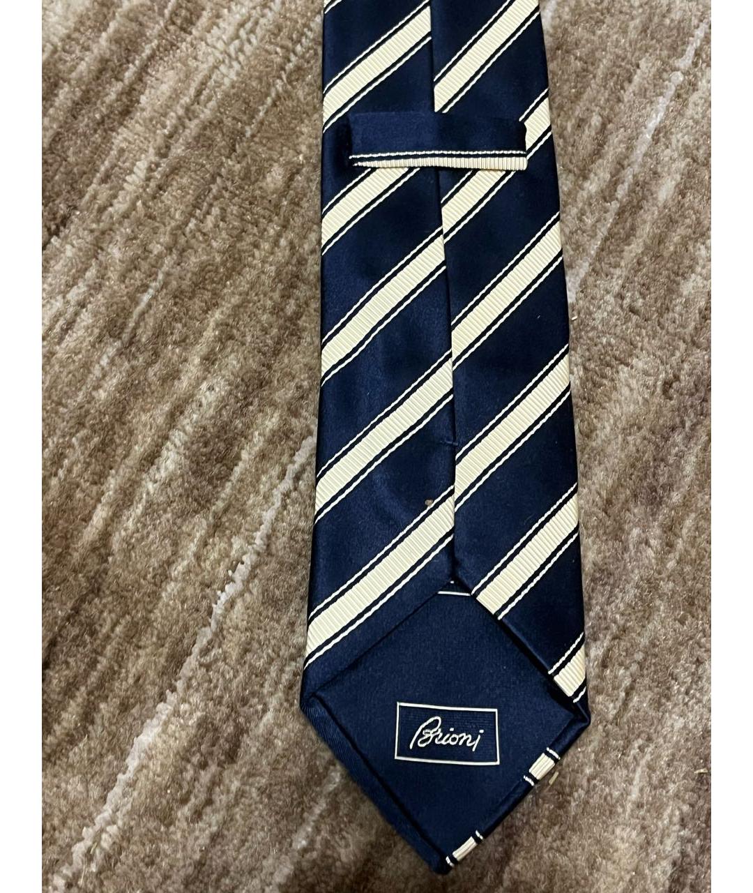 BRIONI Темно-синий шелковый галстук, фото 3