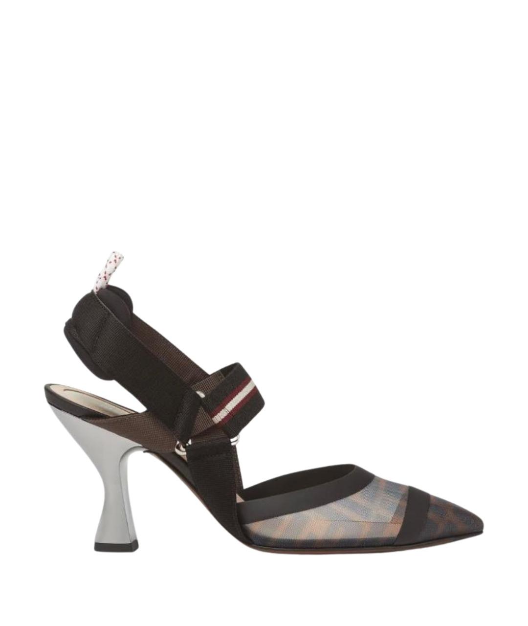 FENDI Черные текстильные туфли, фото 1