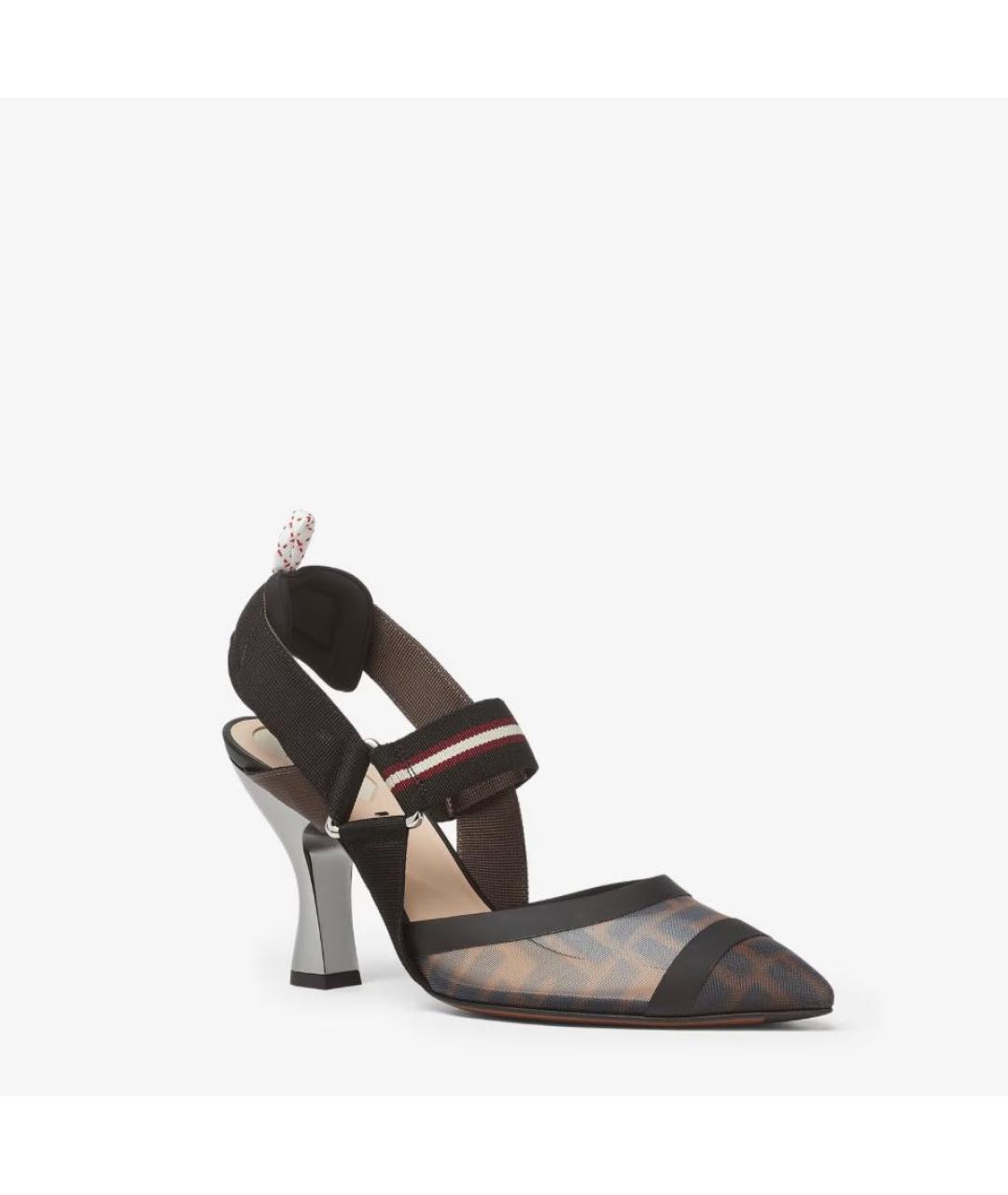 FENDI Черные текстильные туфли, фото 2