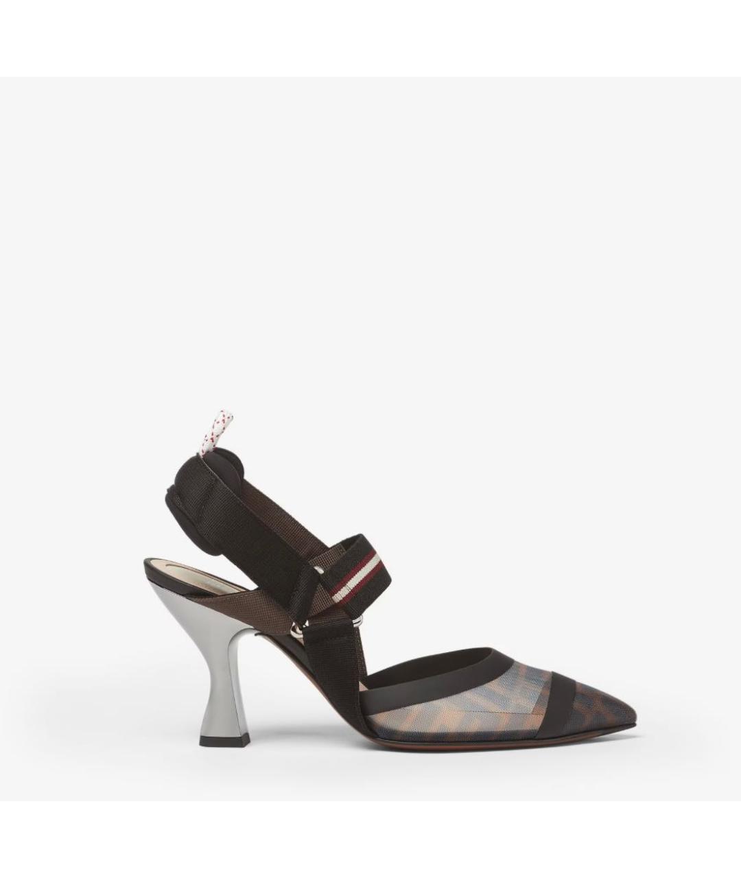 FENDI Черные текстильные туфли, фото 5