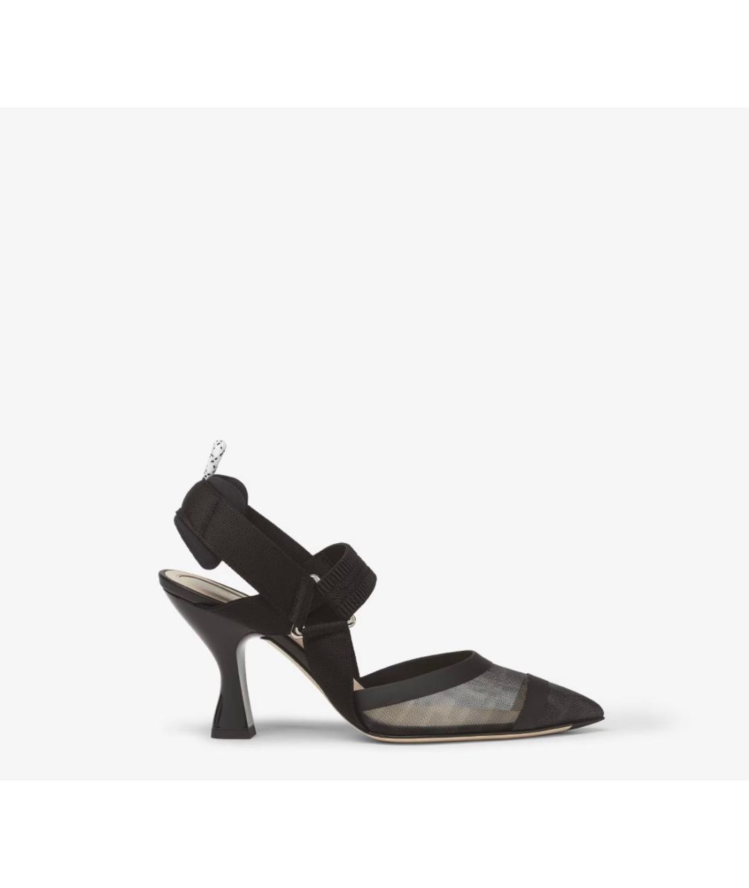 FENDI Черные текстильные туфли, фото 6