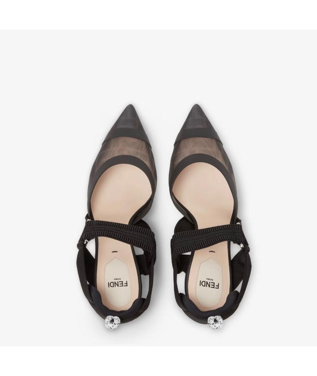 FENDI Черные текстильные туфли, фото 4