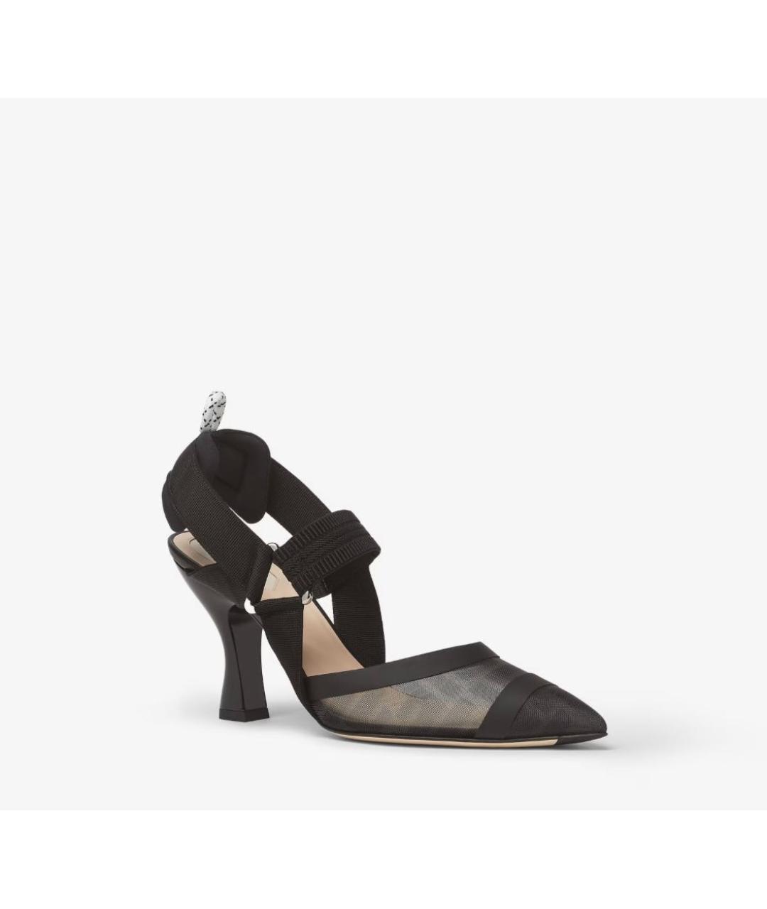 FENDI Черные текстильные туфли, фото 2