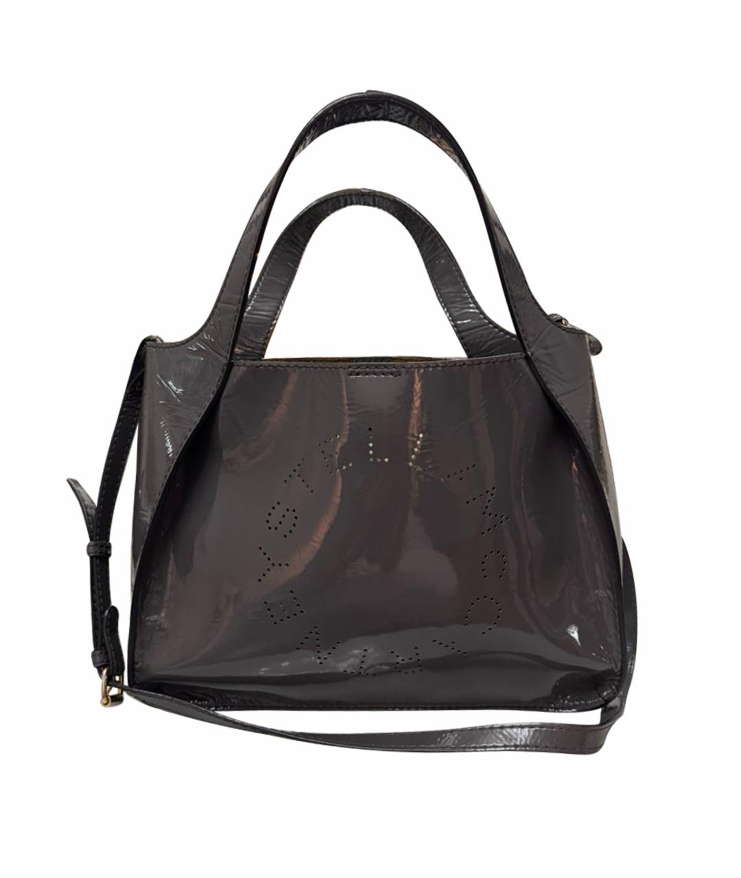 STELLA MCCARTNEY Серая сумка тоут из лакированной кожи, фото 1