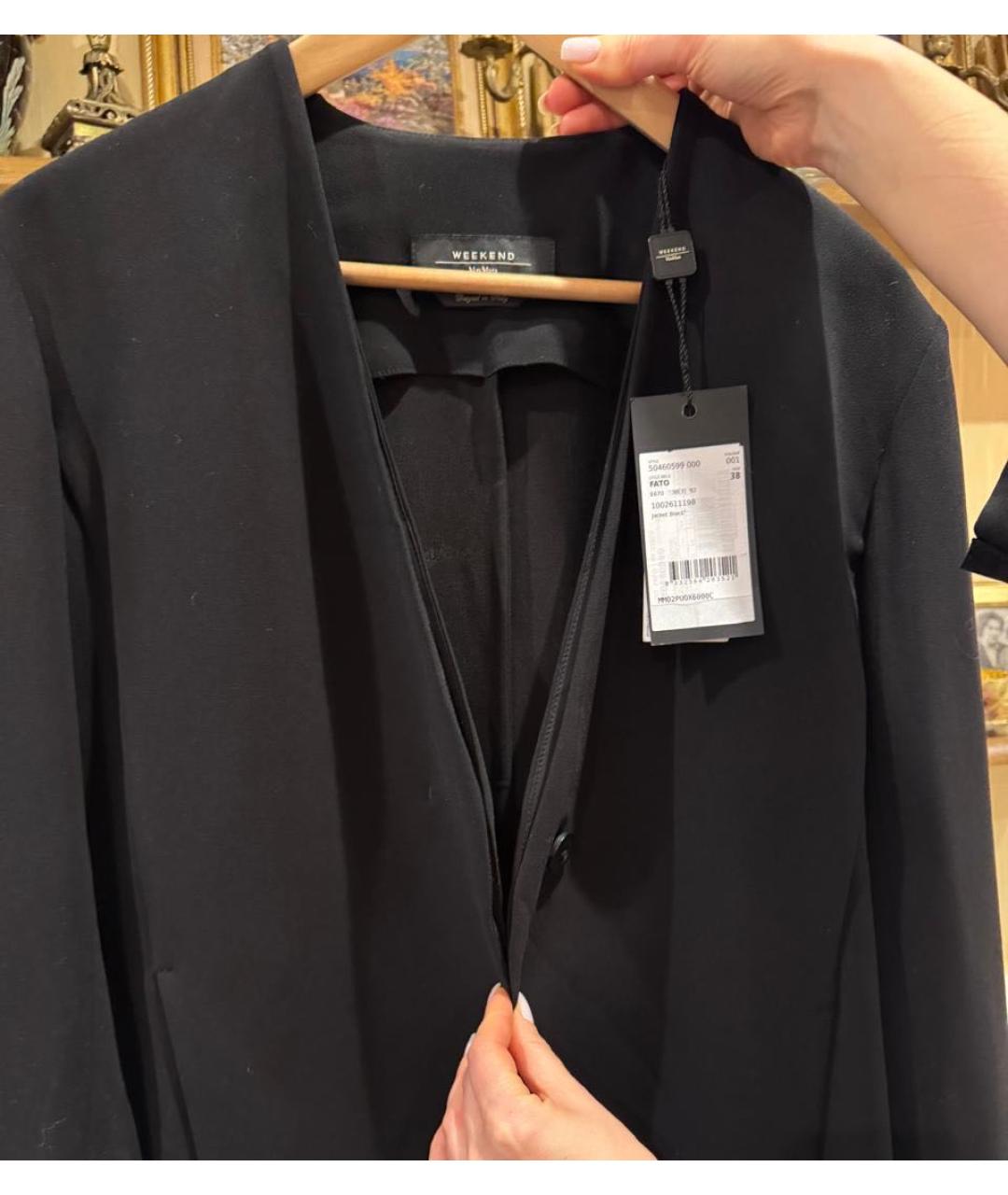WEEKEND MAX MARA Черный ацетатный жакет/пиджак, фото 3