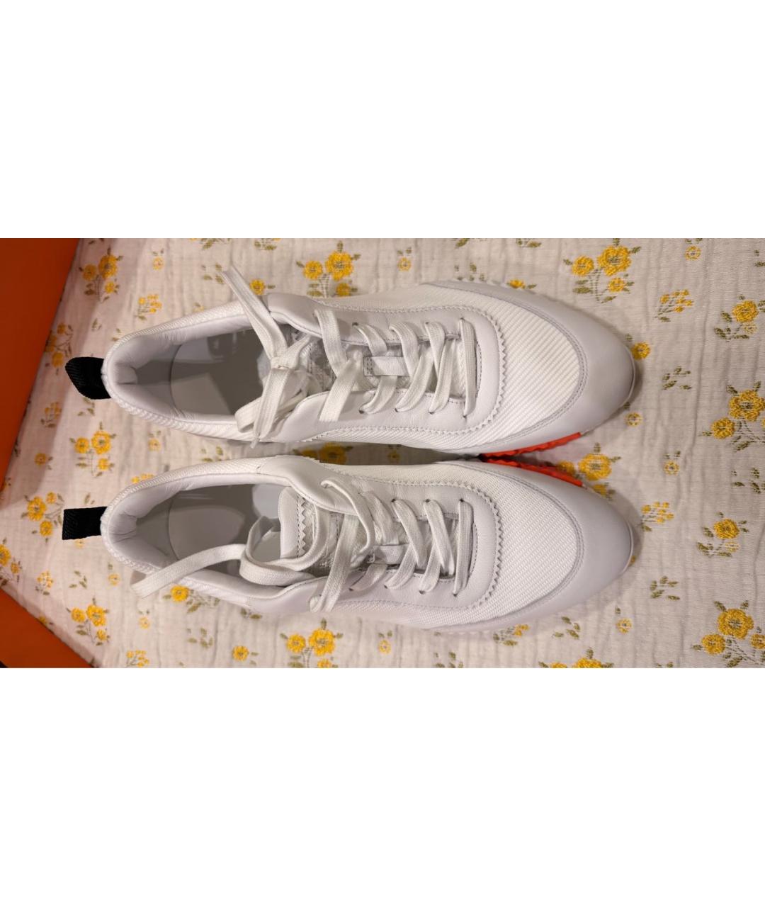 HERMES Белые кожаные низкие кроссовки / кеды, фото 2