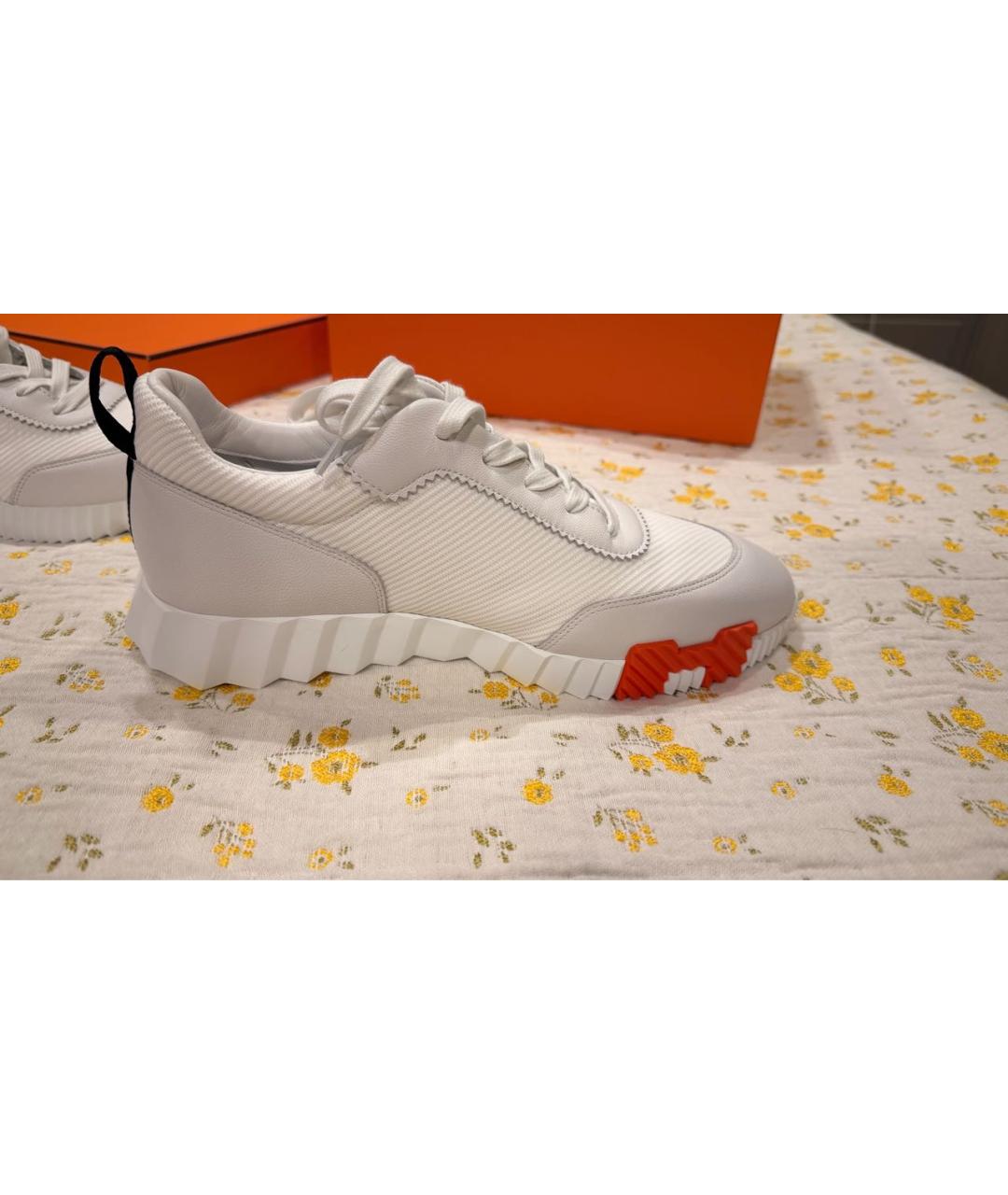 HERMES Белые кожаные низкие кроссовки / кеды, фото 9