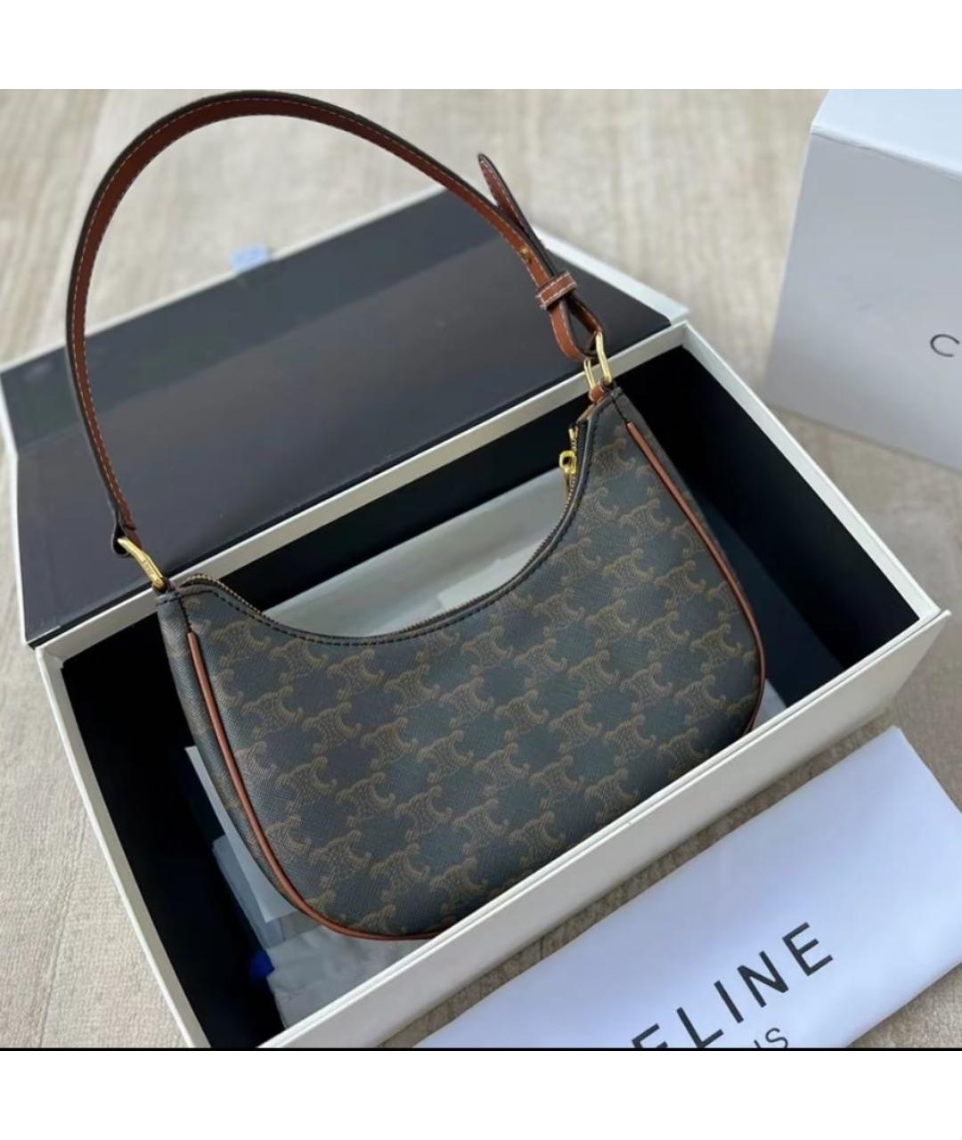 CELINE Коричневая сумка через плечо, фото 7