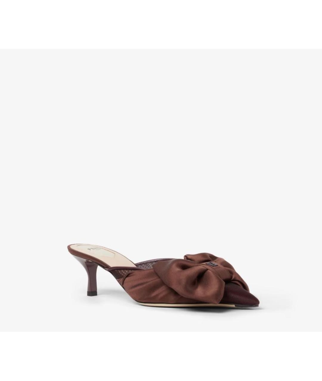 FENDI Бордовые мюли, фото 2