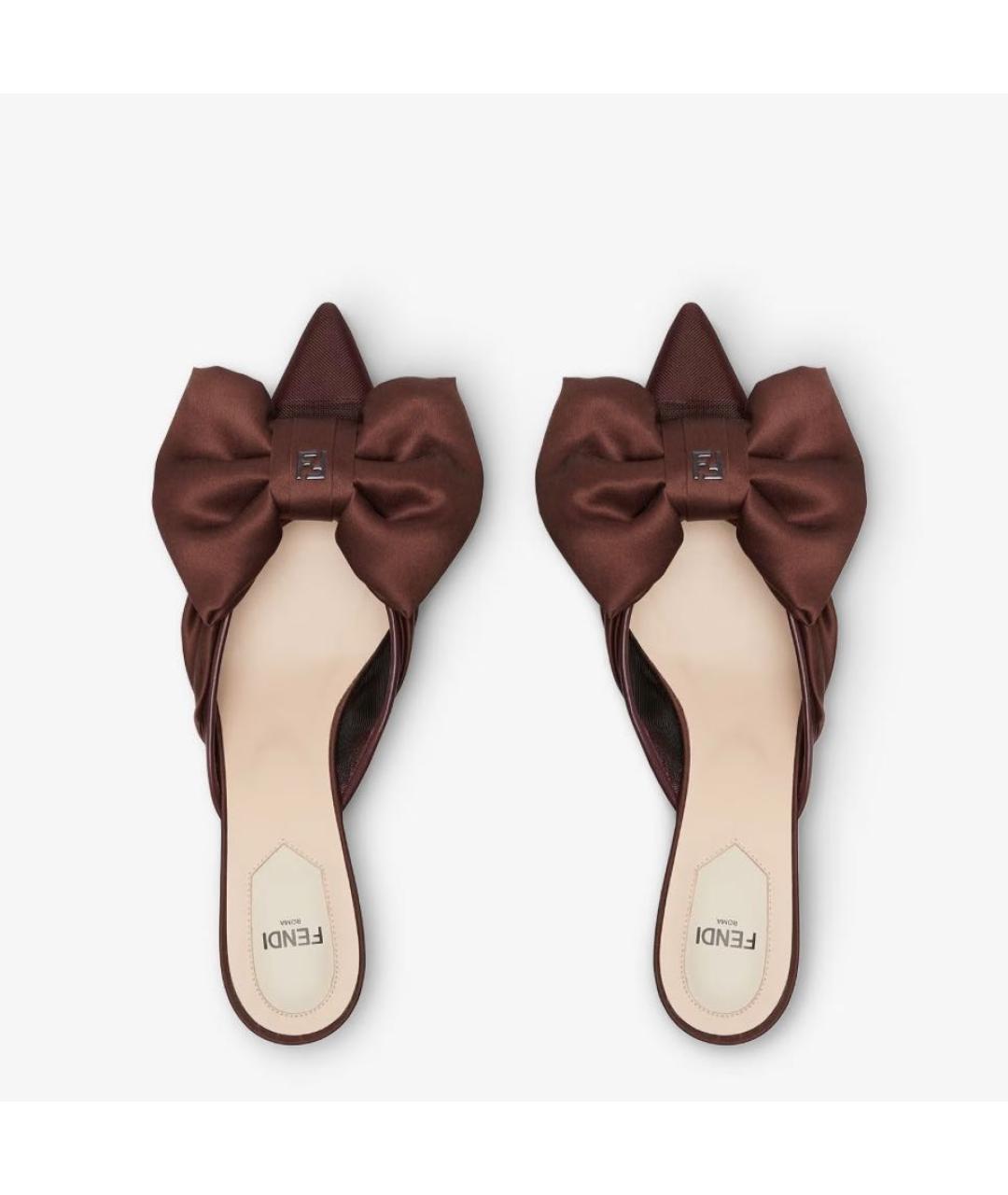 FENDI Бордовые мюли, фото 4