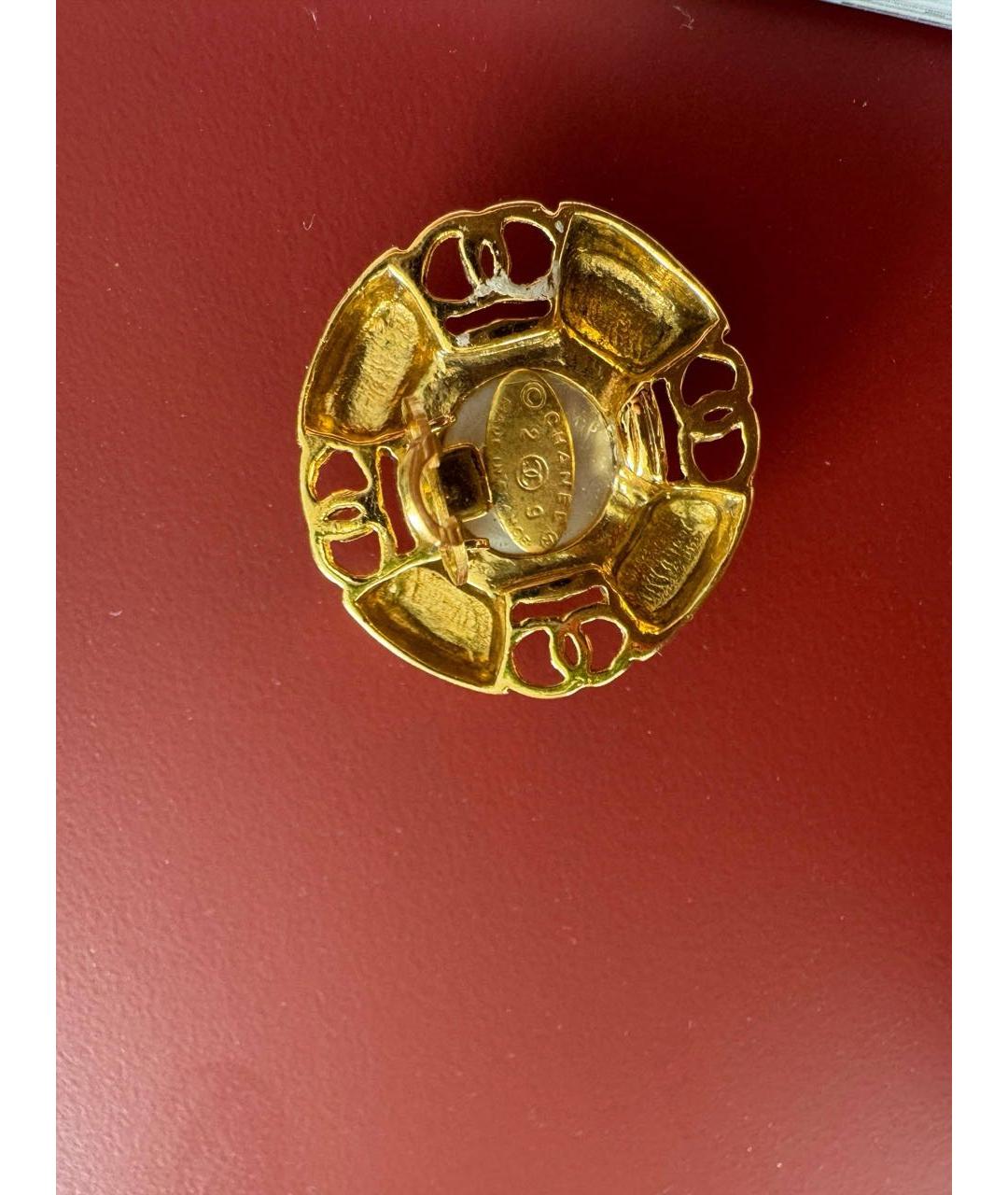 CHANEL Золотые позолоченные клипсы, фото 4