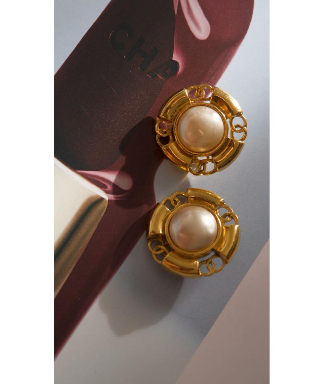 CHANEL Золотые позолоченные клипсы, фото 6