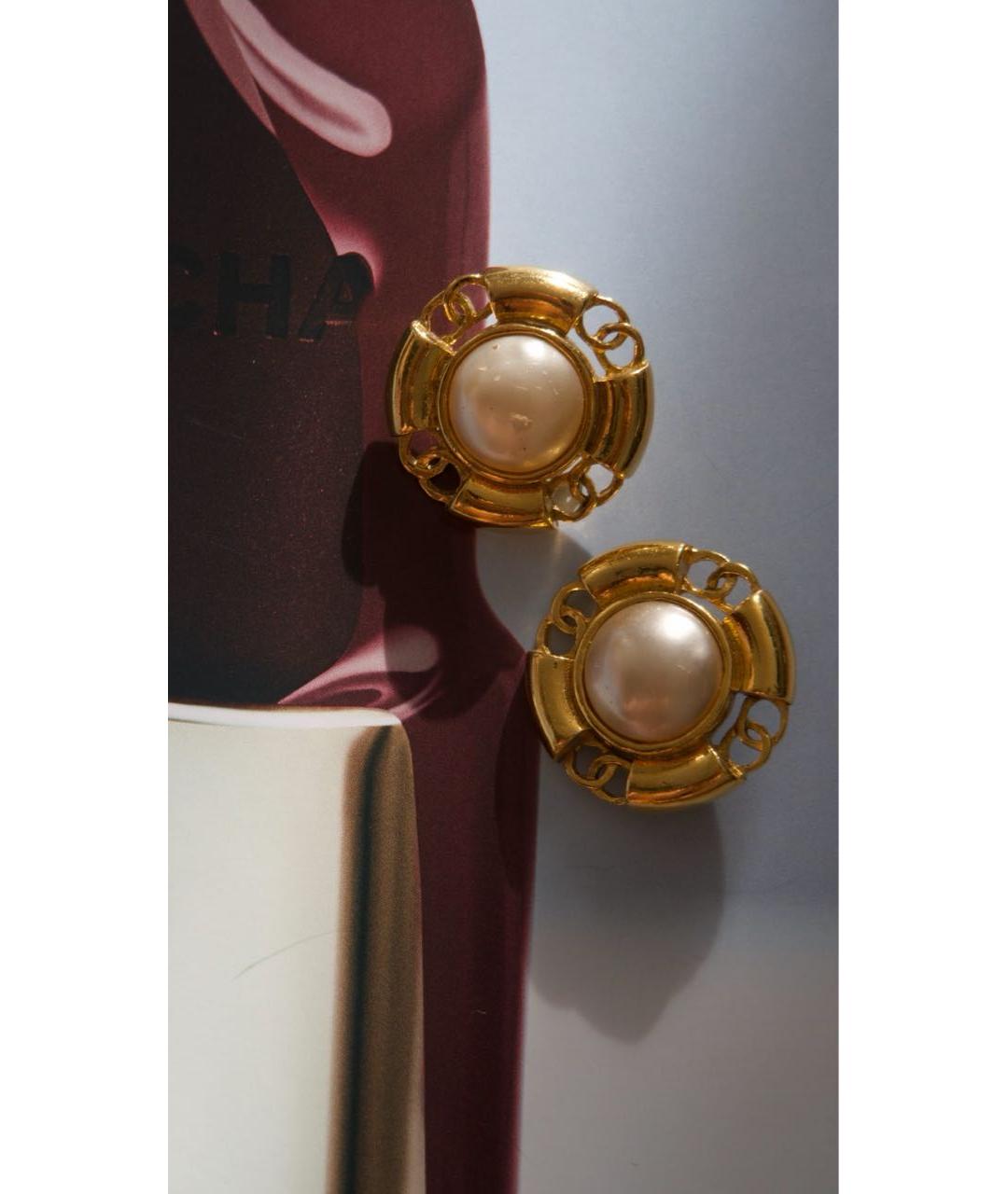 CHANEL Золотые позолоченные клипсы, фото 2