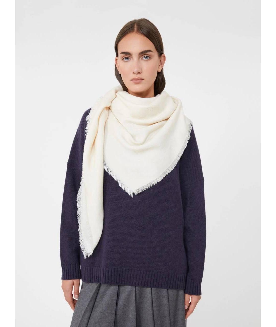 MAX MARA Белый шелковый платок, фото 2