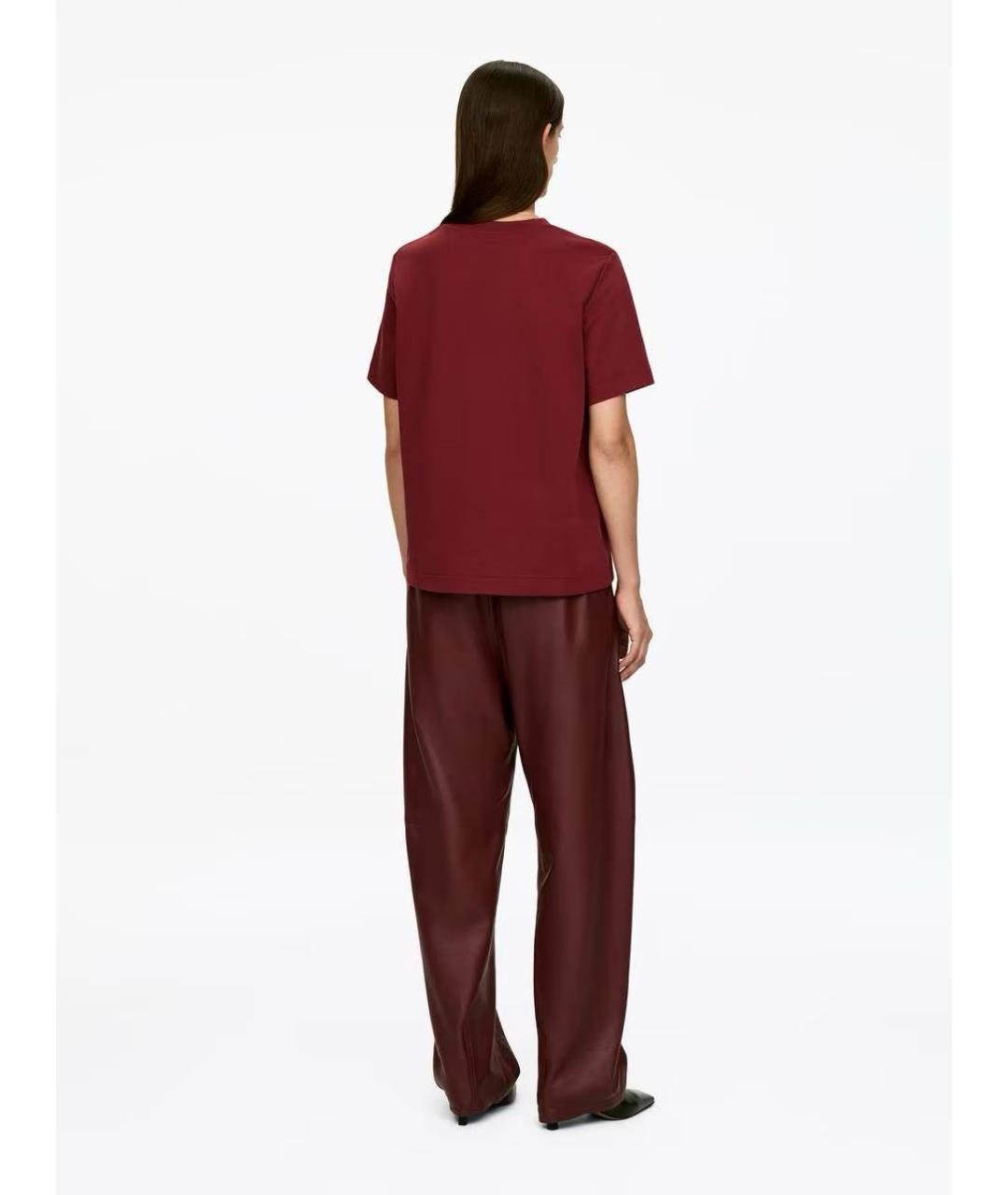 ARKET Бордовая хлопковая футболка, фото 5