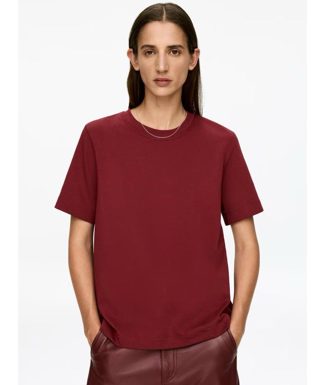 ARKET Бордовая хлопковая футболка, фото 2
