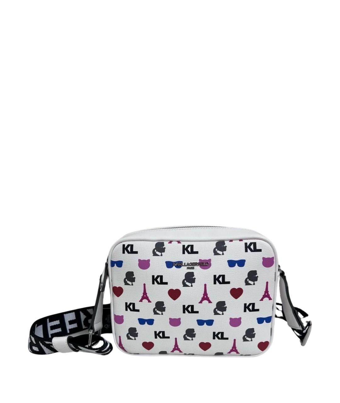 KARL LAGERFELD Белая сумка через плечо из искусственной кожи, фото 1