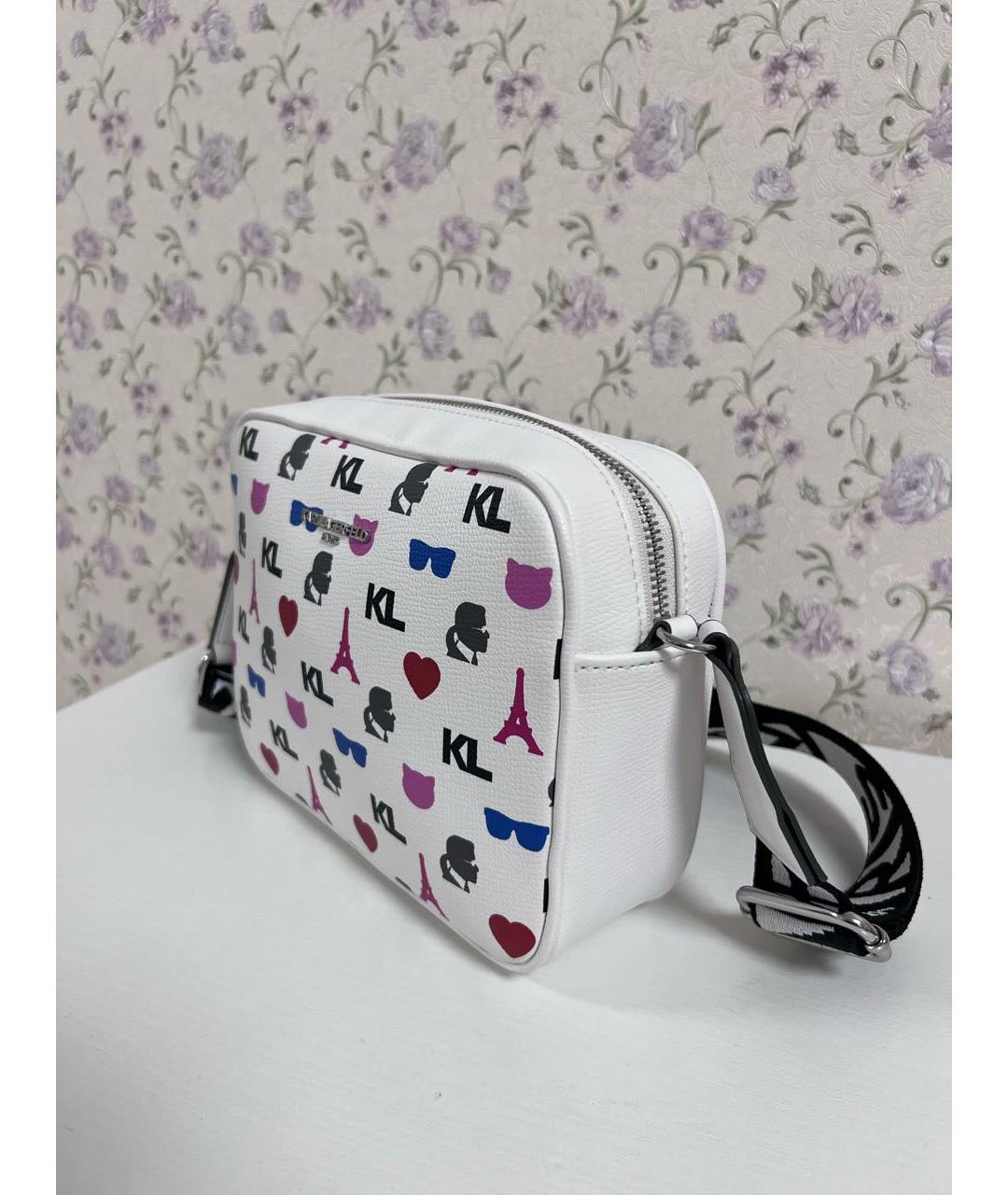 KARL LAGERFELD Белая сумка через плечо из искусственной кожи, фото 2