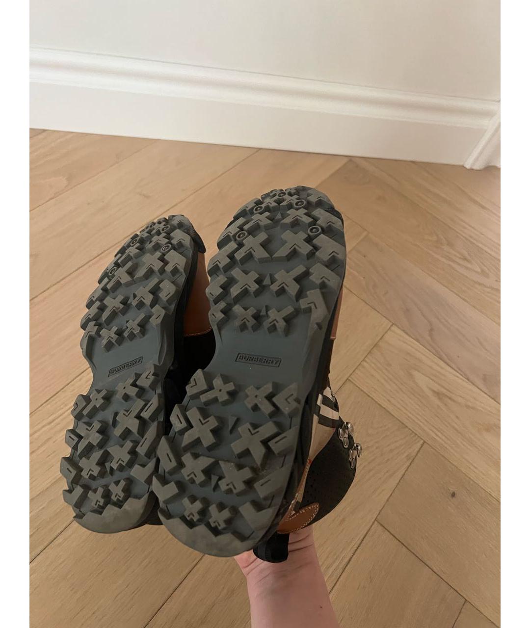 BURBERRY Коричневые кожаные ботинки, фото 4