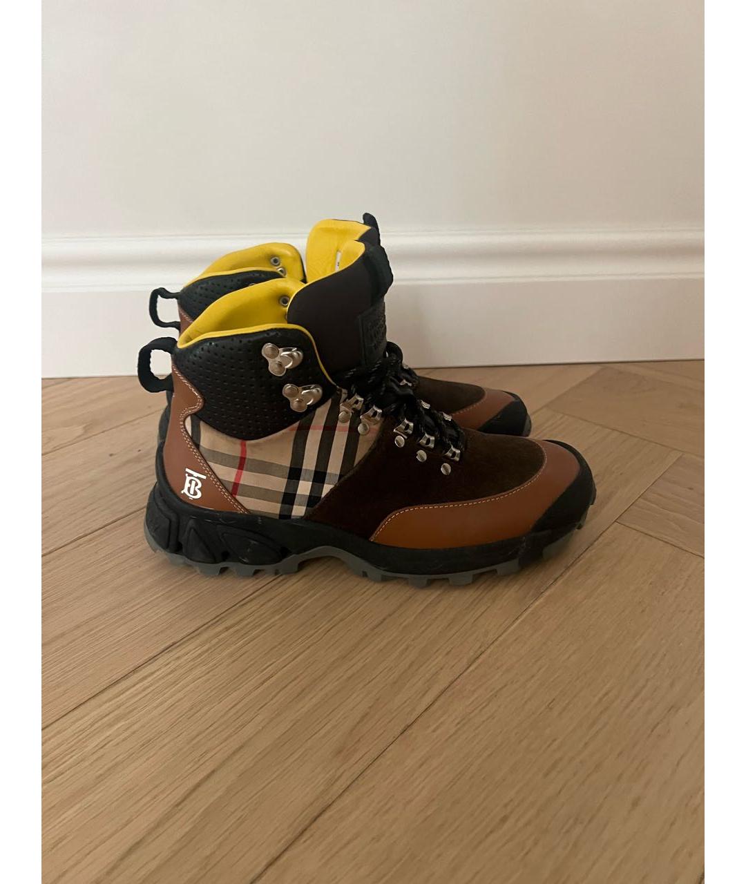 BURBERRY Коричневые кожаные ботинки, фото 5
