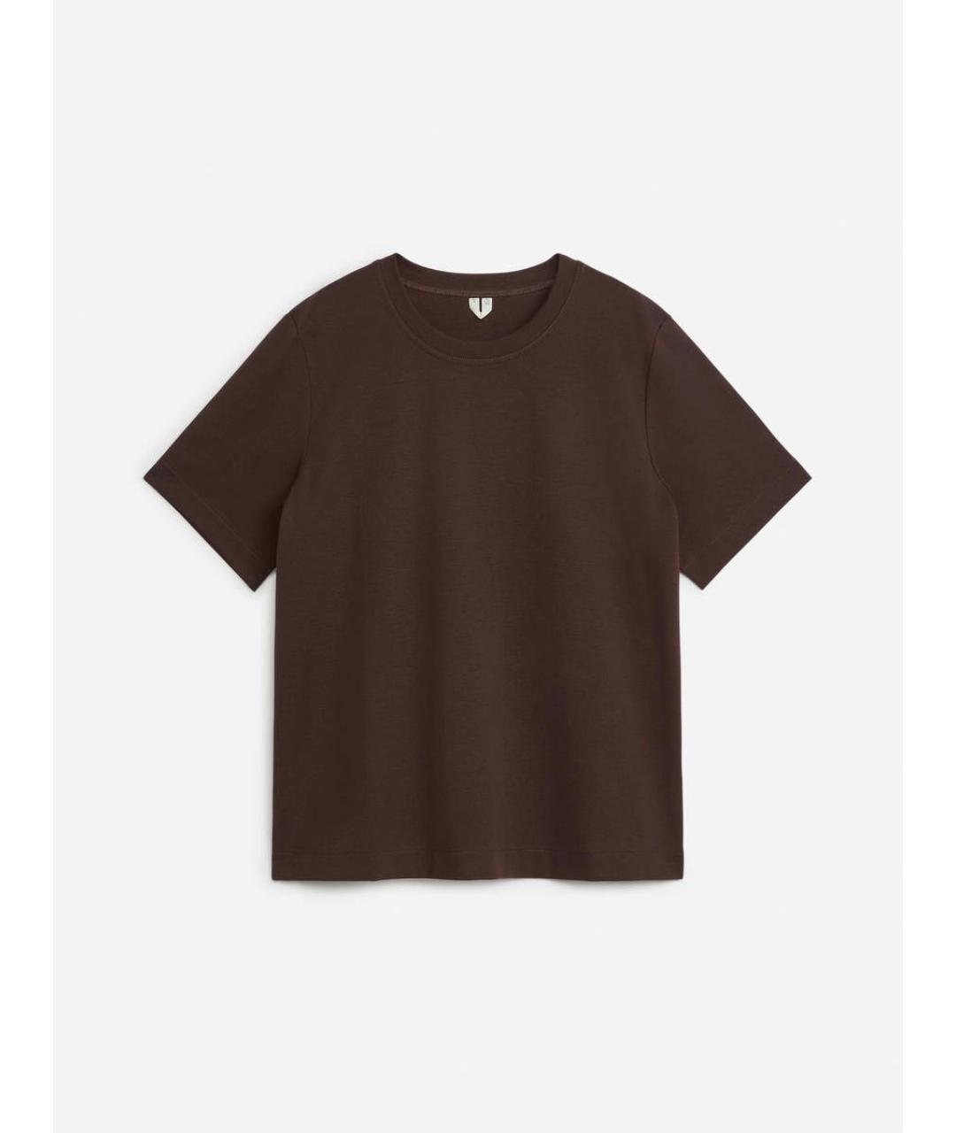 ARKET Коричневая хлопковая футболка, фото 6