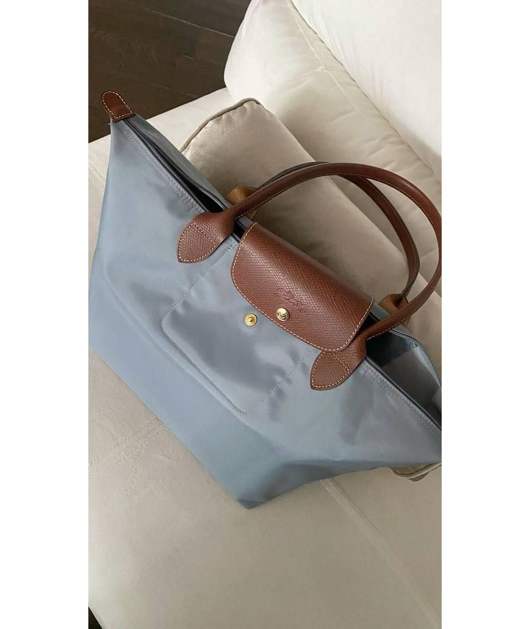 LONGCHAMP Голубая сумка тоут, фото 4