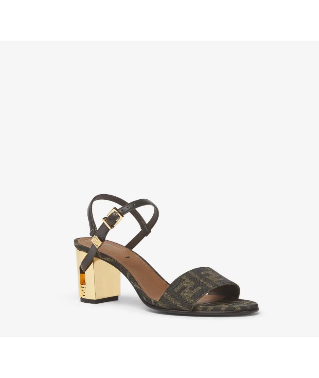 FENDI Хаки босоножки, фото 2